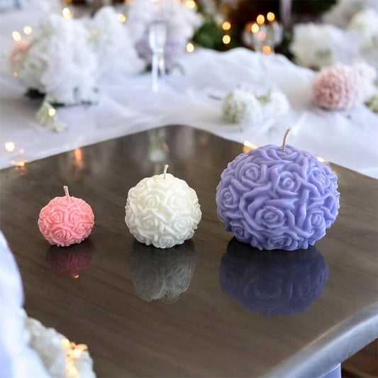 Rose Ball Candle | Handmade Floral Decorative Candle Canada